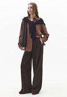 Bayan Kahverengi Cep Detaylı Oversize Gömlek