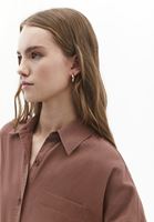 Bayan Kahverengi Cep Detaylı Oversize Gömlek