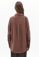 Bayan Kahverengi Cep Detaylı Oversize Gömlek