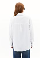Bayan Beyaz Cep Detaylı Oversize Gömlek
