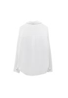 Bayan Beyaz Cep Detaylı Oversize Gömlek