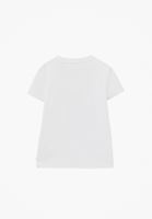 Bayan Beyaz Sıfır Yaka Baskılı Tişört