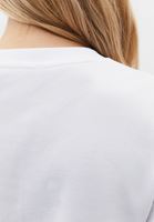 Bayan Beyaz Sıfır Yaka Baskılı Tişört