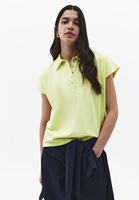 Bayan Yeşil Polo Yaka Düğmeli Tişört