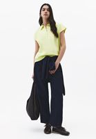 Bayan Yeşil Polo Yaka Düğmeli Tişört