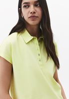 Bayan Yeşil Polo Yaka Düğmeli Tişört