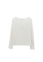 Bayan Krem Pamuklu Bot Yaka Tişört