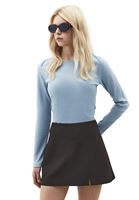 Bayan Mavi Pamuklu Bot Yaka Tişört