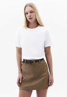 Bayan Beyaz Pamuklu Sıfır Yaka Tişört