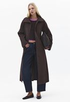 Bayan Kahverengi Oversize Kemerli Trençkot