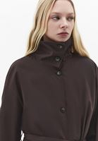 Bayan Kahverengi Oversize Kemerli Trençkot