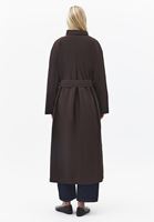 Bayan Kahverengi Oversize Kemerli Trençkot