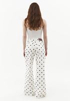 Bayan Çok Renkli Puantiye Desenli Wide-Leg Pantolon
