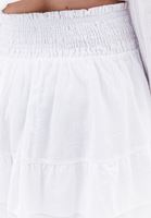 Bayan Beyaz Yüksek Bel Gipeli Mini Etek