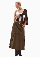 Bayan Kahverengi Orta Bel Kargo Cepli Etek