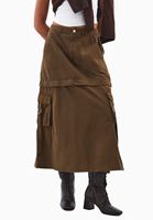 Bayan Kahverengi Orta Bel Kargo Cepli Etek