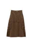 Bayan Kahverengi Orta Bel Kargo Cepli Etek