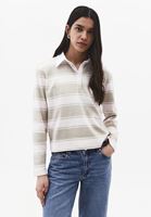 Bayan Çok Renkli Polo Yaka Çizgili Tişört