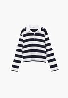 Bayan Çok Renkli Polo Yaka Çizgili Tişört