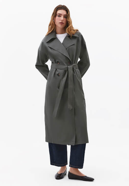 Oversize Trençkot ve Balon Pantolon Kombini