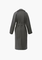 Bayan Gri Kemerli Oversize Trençkot