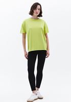 Bayan Yeşil Sıfır Yaka Oversize Tişört