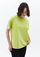 Bayan Yeşil Sıfır Yaka Oversize Tişört