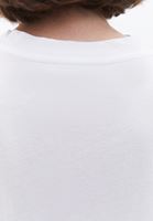 Bayan Beyaz Sıfır Yaka Oversize Tişört