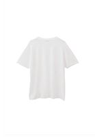 Bayan Beyaz Sıfır Yaka Oversize Tişört