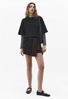 Bayan Siyah Pamuklu Oversize Tişört