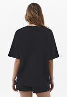 Bayan Siyah Pamuklu Oversize Tişört