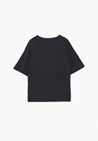 Bayan Siyah Pamuklu Oversize Tişört