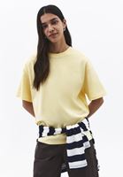 Bayan Sarı Pamuklu Oversize Tişört