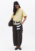 Bayan Sarı Pamuklu Oversize Tişört