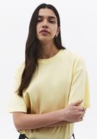 Bayan Sarı Pamuklu Oversize Tişört