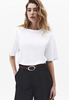 Bayan Beyaz Pamuklu Oversize Tişört