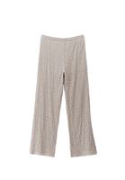 Bayan Bej Yüksek Bel Wide-Leg Pantolon