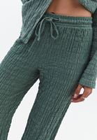 Bayan Yeşil Yüksek Bel Wide-Leg Pantolon