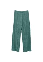 Bayan Yeşil Yüksek Bel Wide-Leg Pantolon