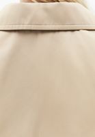 Bayan Bej Loose-Fit Crop Trençkot