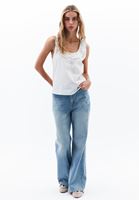 Bayan Çok Renkli Fırfırlı Çizgili Bluz