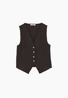 Bayan Kahverengi Dokulu V Yaka Yelek