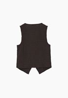 Bayan Kahverengi Dokulu V Yaka Yelek