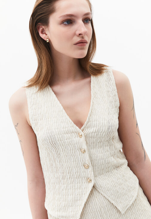 V Yaka Yelek ve Pantolon Kombini