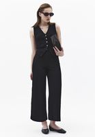 Bayan Siyah Dokulu V Yaka Yelek