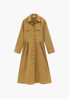 Bayan Sarı Uzun Gömlek Elbise