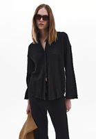 Bayan Siyah Oversize Gömlek