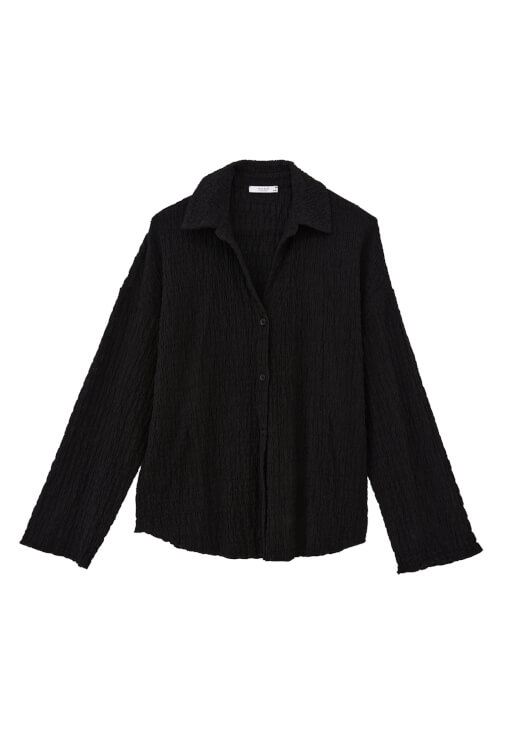 Gömlek ve Yüksek Bel Wide-Leg Pantolon Kombini