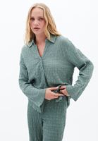 Bayan Yeşil Oversize Gömlek