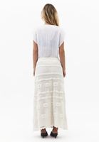 Bayan Krem Ajurlu Triko Etek